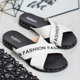 SHELOVET Pantoufles De Mode Blanches 1