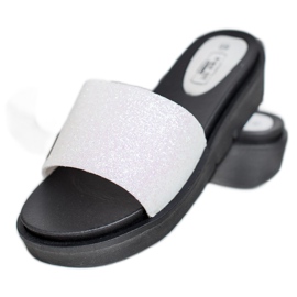SHELOVET Pantoufles compensées en caoutchouc blanche 2