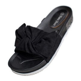 SHELOVET Pantoufles En Daim Avec Oxyde De Zirconium le noir 3