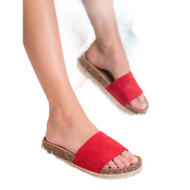 SHELOVET Espadrilles en daim rouge 1