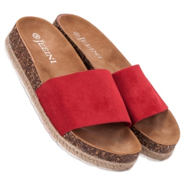 SHELOVET Espadrilles en daim rouge 4