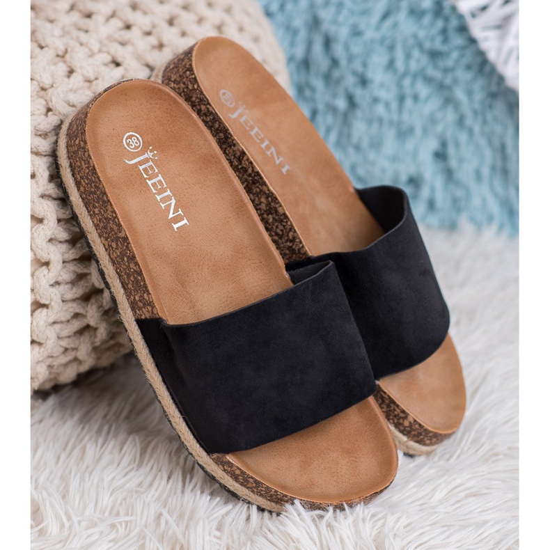SHELOVET Espadrilles en daim le noir 2