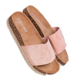 SHELOVET Espadrilles en daim rose 2