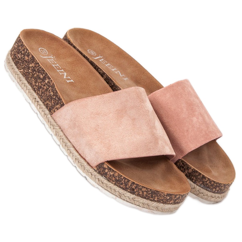 SHELOVET Espadrilles en daim rose 1