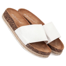 SHELOVET Espadrilles en daim blanche 4
