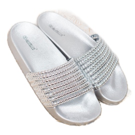 Bestelle Pantoufles En Caoutchouc Avec Perles gris 2