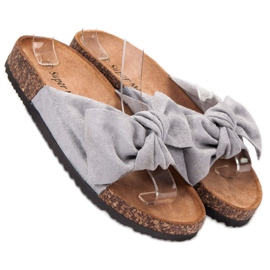 Super Me Pantoufles grises à la mode 1