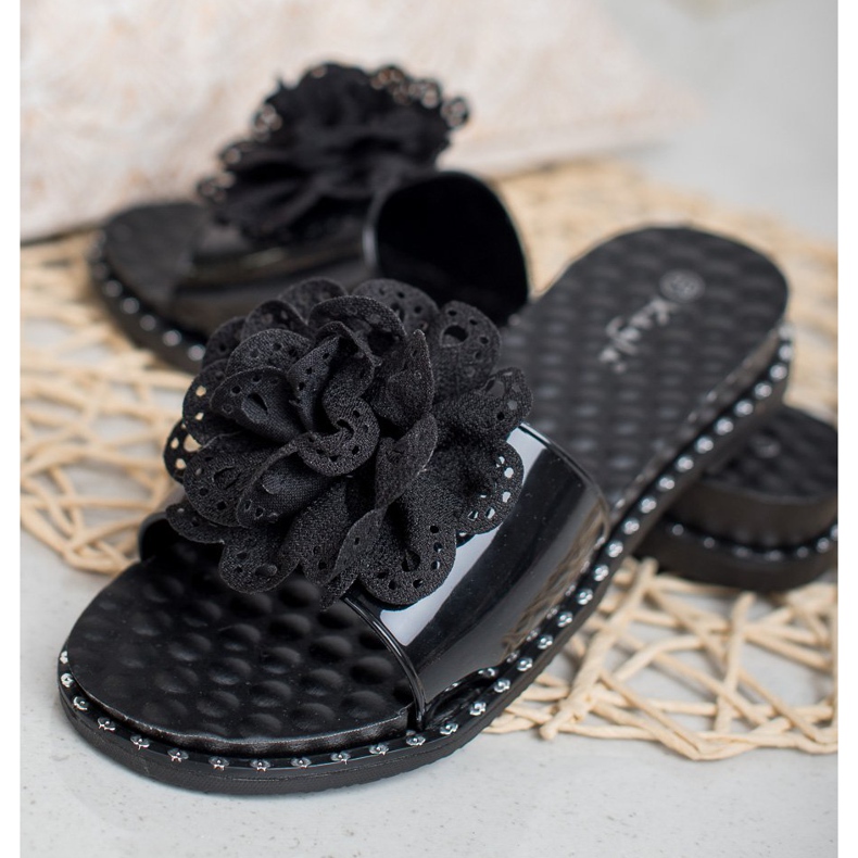 Kayla Pantoufles En Caoutchouc Noir le noir 2