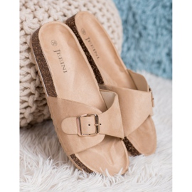 SHELOVET Pantoufles En Daim Avec Boucle brun 3