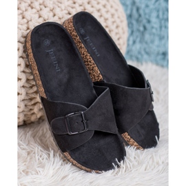 SHELOVET Pantoufles En Daim Avec Boucle le noir 4