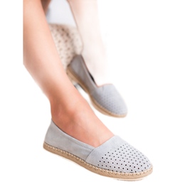 SHELOVET Espadrilles en cuir gris 2
