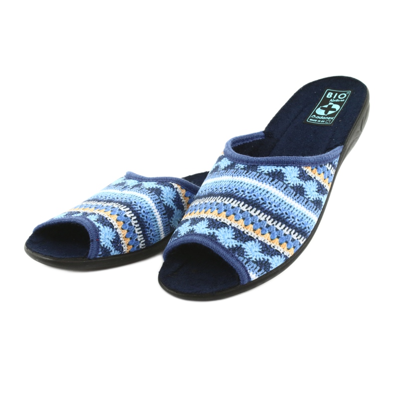Chaussons pull norvégien Adanex le noir bleu marin bleu jaune 3