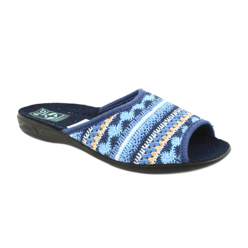 Chaussons pull norvégien Adanex noir bleu marine bleu jaune 1