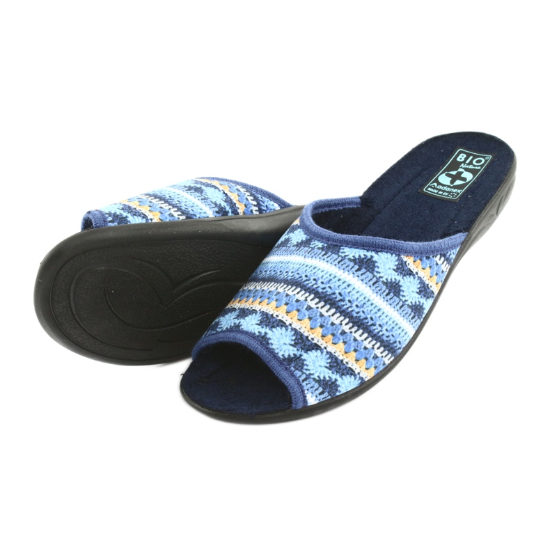 Chaussons pull norvégien Adanex le noir bleu marin bleu jaune 4