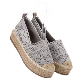 Diamantique Espadrilles Sur La Plateforme gris 1