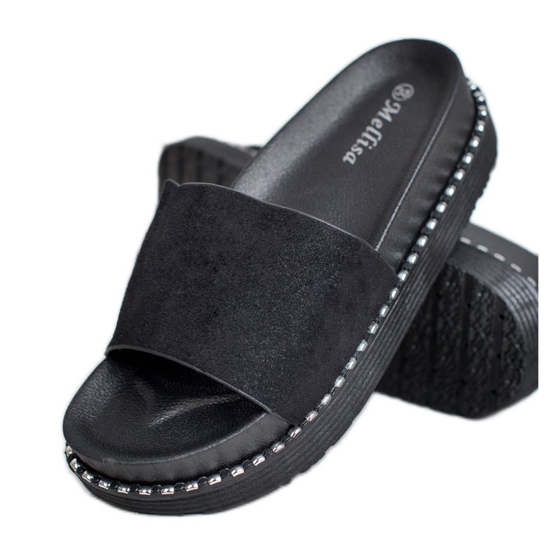 Melisa Sandales compensées le noir 1