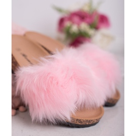 Bona Pantoufles Avec Fourrure rose 2