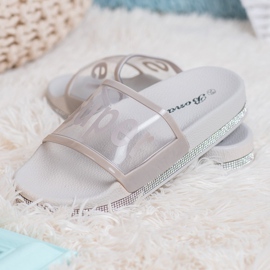 Bona Des tongs transparentes gris 1
