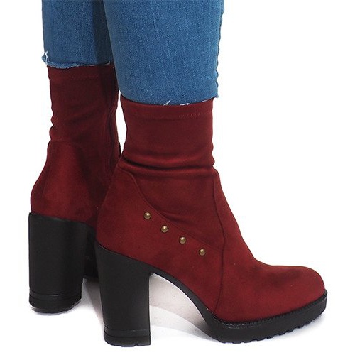 Bottines en daim BG-59 Rouge 1