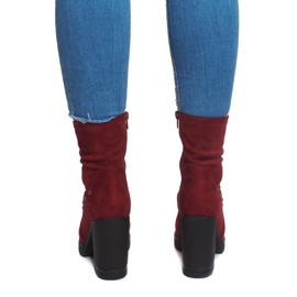 Bottines en daim BG-59 Rouge 2