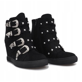 Baskets en daim noir à boucles Maya le noir 2