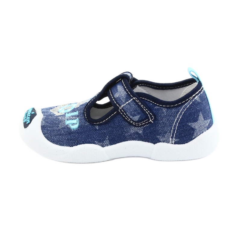 American Club Baskets enfant insert cuir TEN12 bleu marine bleu gris 2