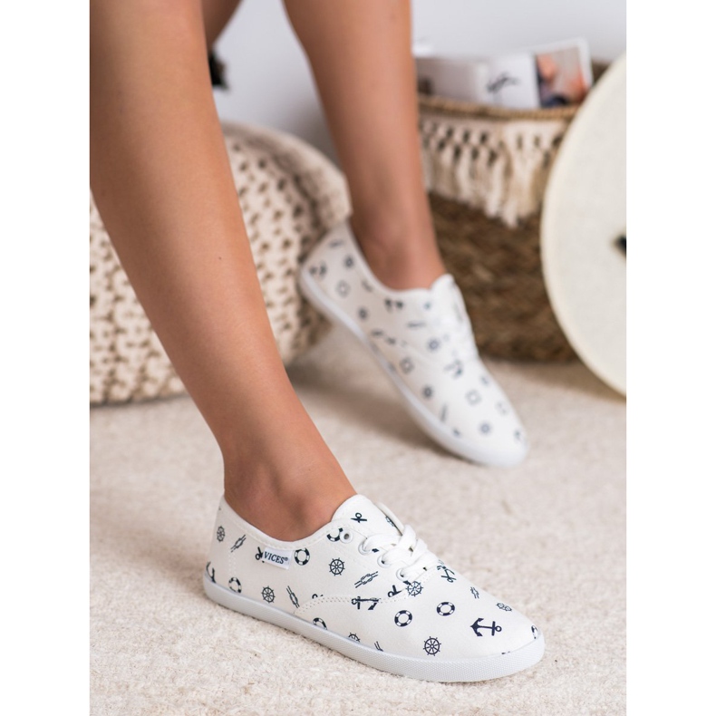 Baskets marinières VICES blanche 2