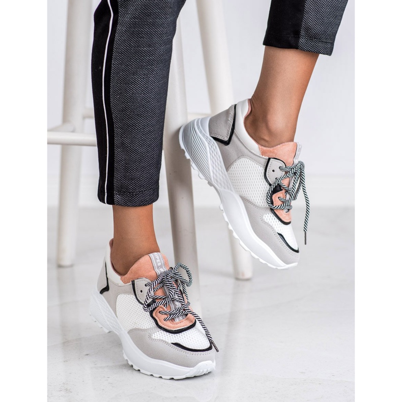 SHELOVET Baskets à la mode rose gris 2