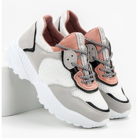 SHELOVET Baskets à la mode rose gris 1