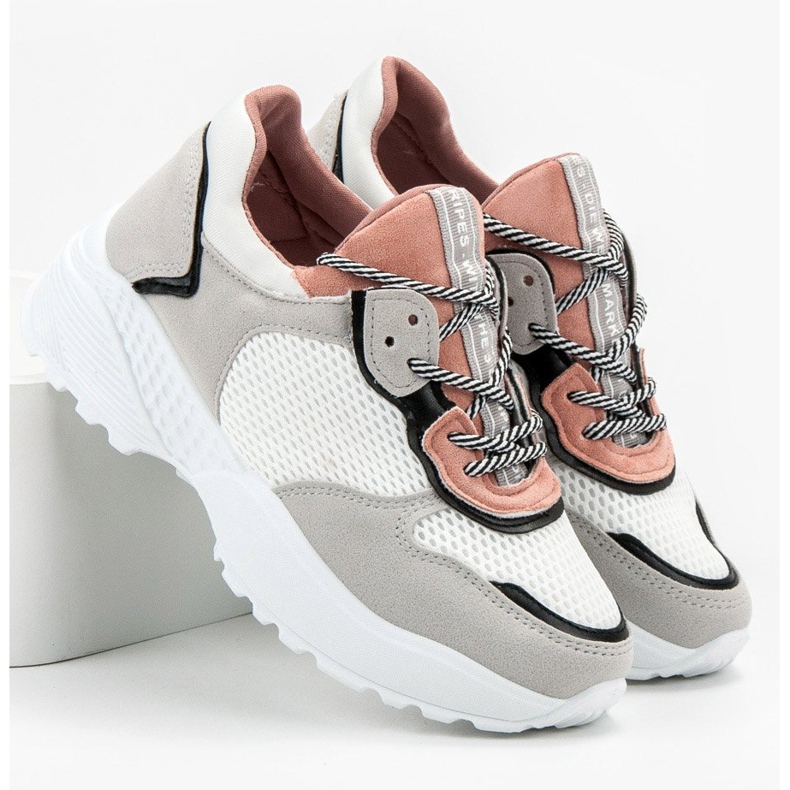 SHELOVET Baskets à la mode rose gris 1