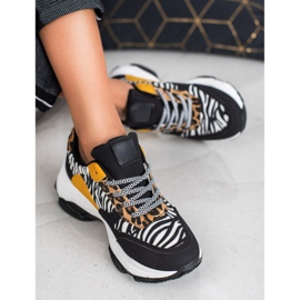 SHELOVET Baskets à imprimé animal le noir multicolore 2