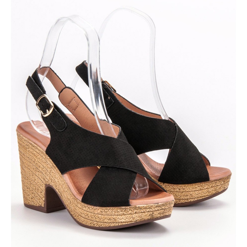 Anesia Paris Sandales légères à talons hauts le noir 1