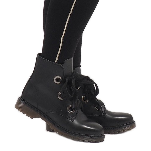 Kayla Shoes Bottines noires à lacets PF276 2