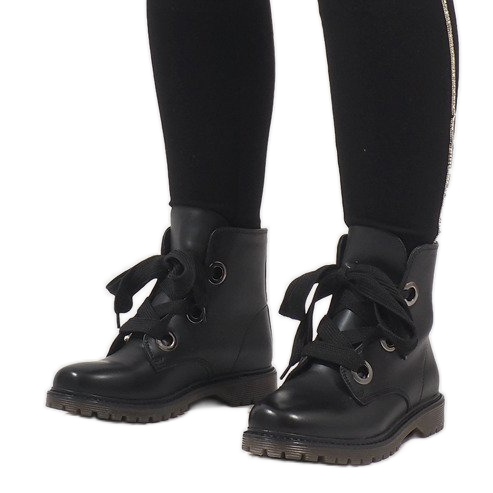 Kayla Shoes Bottines noires à lacets PF276 1