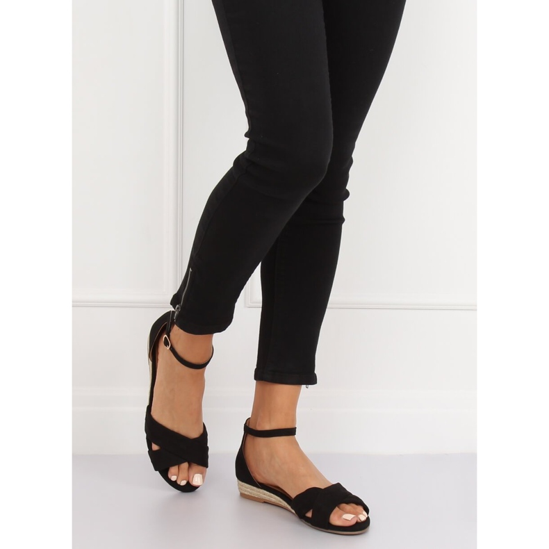 Espadrilles sandales noires 9R121 Noir le noir 1
