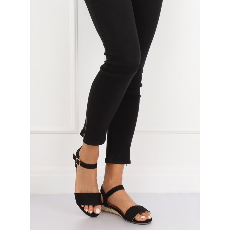 Espadrilles sandales noires 9R73 Noir le noir 1