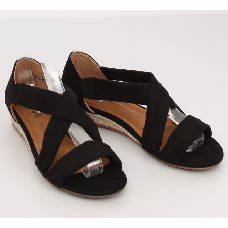 Espadrilles sandales noires 9R72 Noir le noir 1