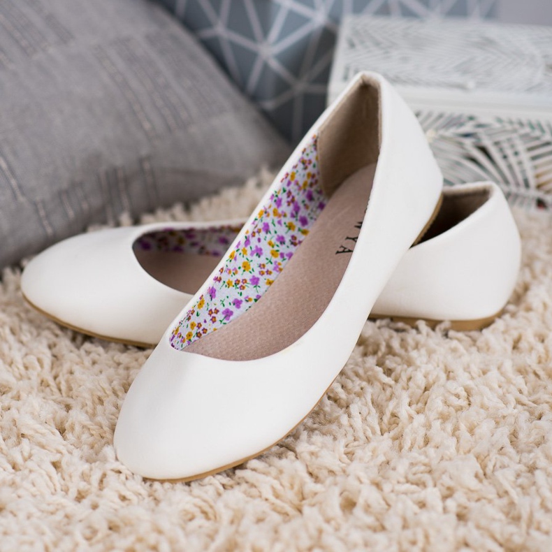 SHELOVET Ballerines décontractées blanc 2