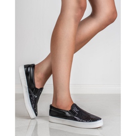 SHELOVET Slipons Avec Paillettes le noir 2