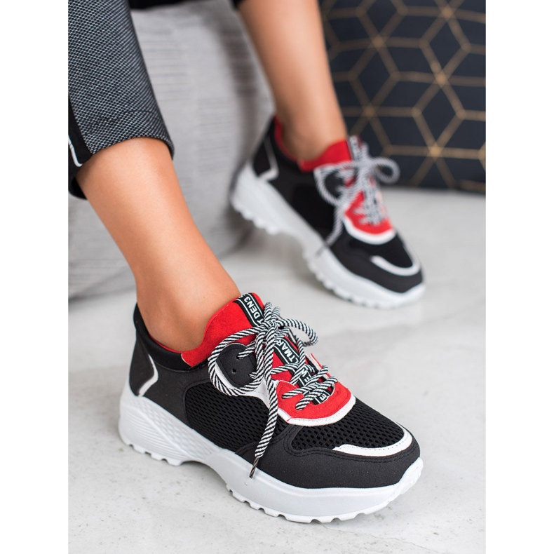 SHELOVET Baskets noires à la mode le noir multicolore 2