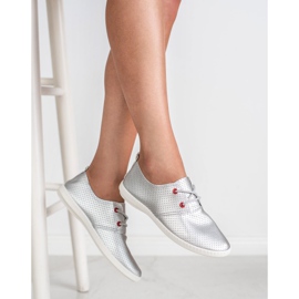 SHELOVET Baskets argentées gris 2 SHELOVET Baskets argentées gris 2