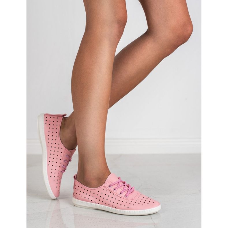 SHELOVET Baskets ajourées pour femmes rose 1