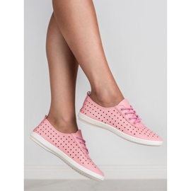 SHELOVET Baskets ajourées pour femmes rose 2