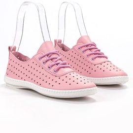 SHELOVET Baskets ajourées pour femmes rose 4