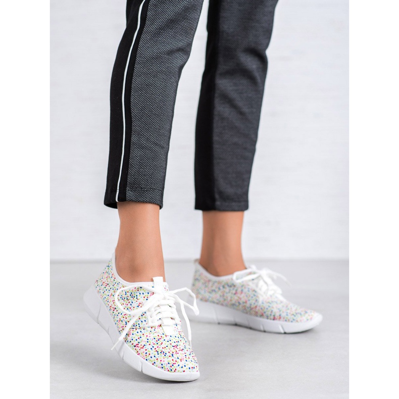 Bona Chaussures de sport à pois blanc 1