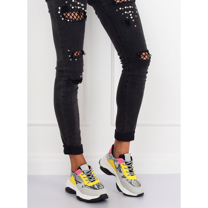 Chaussures de sport grises BL169P Snakeskin multicolore 2