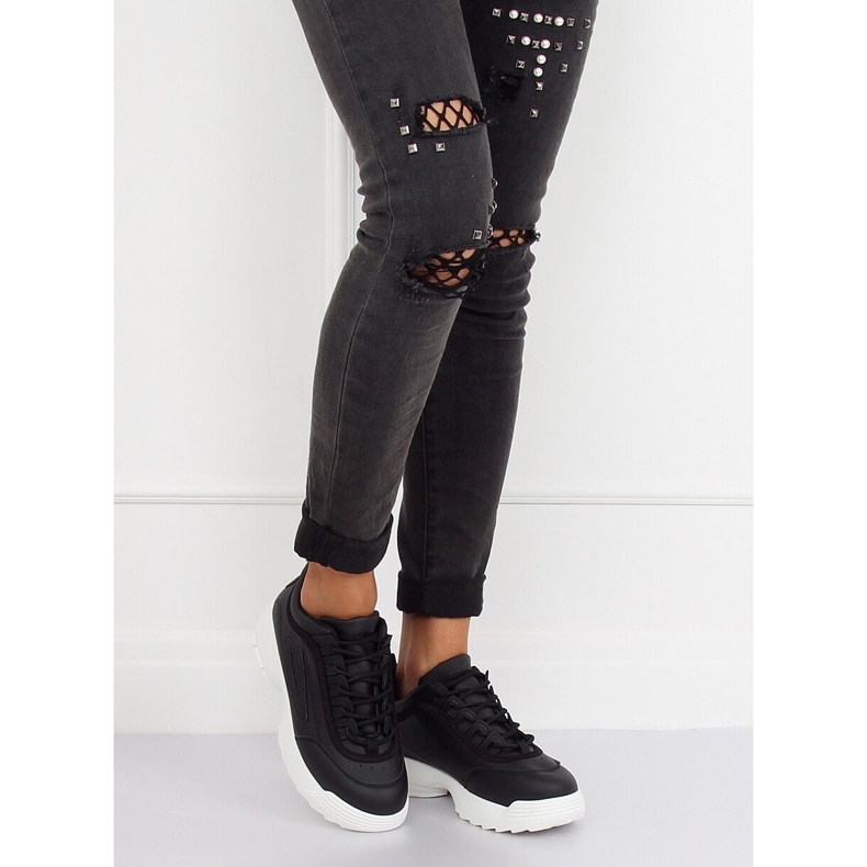 Chaussures de sport noires D1909 NOIR / BLANC 1