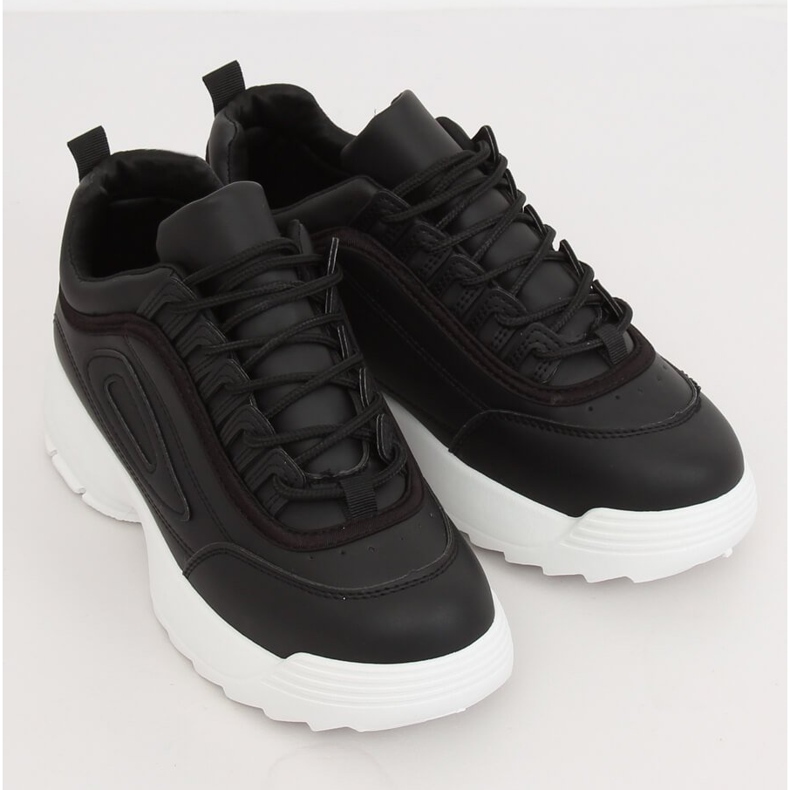 Chaussures de sport noires D1909 NOIR / BLANC 2