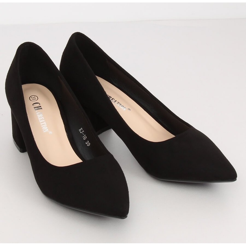 Escarpins noirs à talons larges KJ-10 Black 1