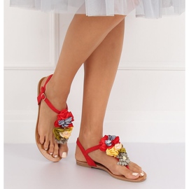 Tongs à fleurs rouges L518 Rouge 2 Tongs à fleurs rouges L518 Rouge 2